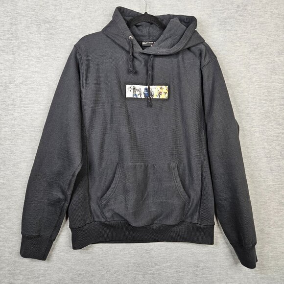 Derschutze Unisex Adult Polizei Embroidered Box Logo Hoodie Black Size M - Picture 1 of 9